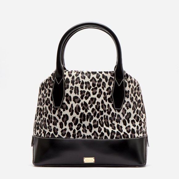 NWT FRANCES VALENTINE ABBY TOTE PRINTED HAIRCALF SNOW LEOPARD - Picture 10 of 10
